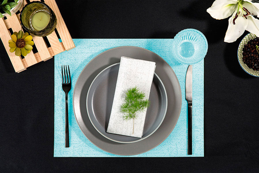 Mantel Air Soft 30x40cm Deco. Strauss Turquesa, 400uds