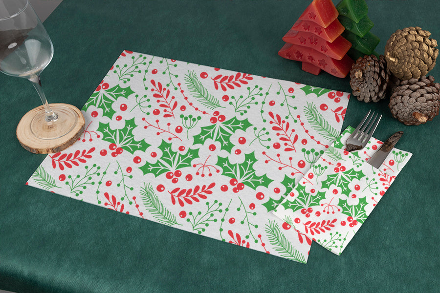 Mantel Air Soft Blanco 30x40cm Deco. Muerdago, 150uds