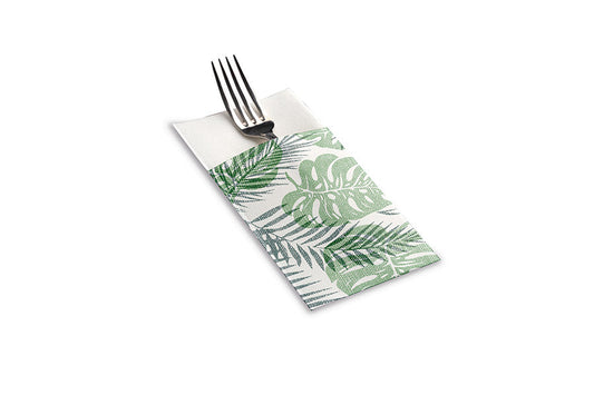 Kangucel 40x40 PP 60ud Blanco Deco. Monstera