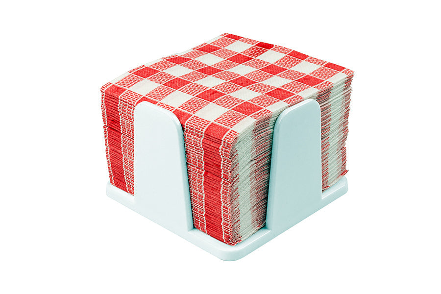 Servilletero 20x20 PS Blanco -c/Servilleta- (Vichy