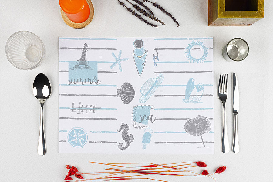 Mantel Cortado Startex 30x40cm Blanco Deco. Sea