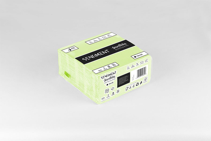 Servilleta Punta Punta 38x38cm Pistacho, 40uds 24p