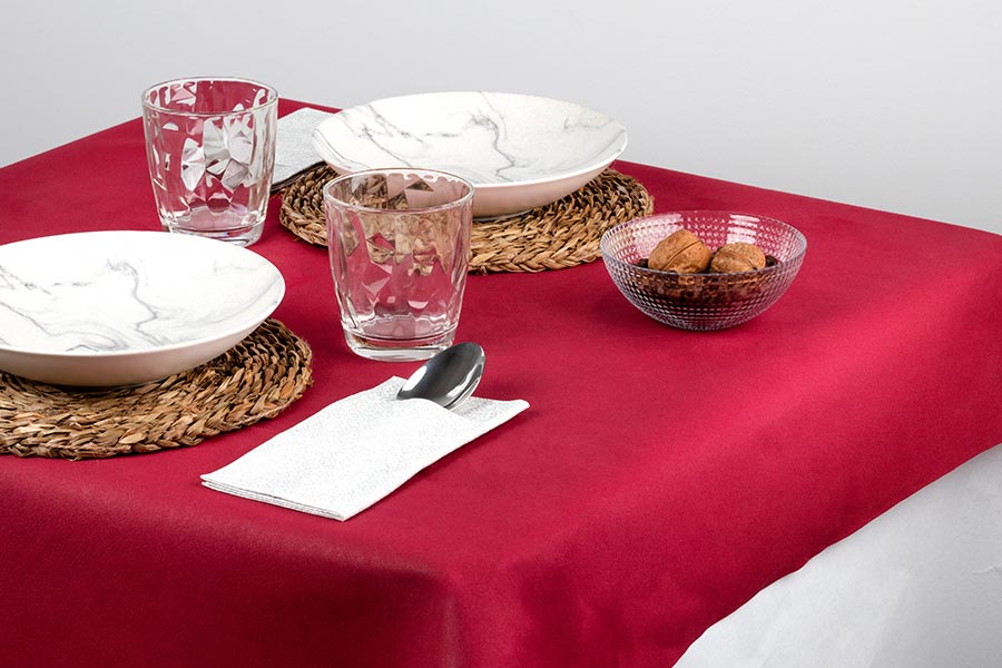 Mantel Air Soft 120x120cm Burdeos, 100uds