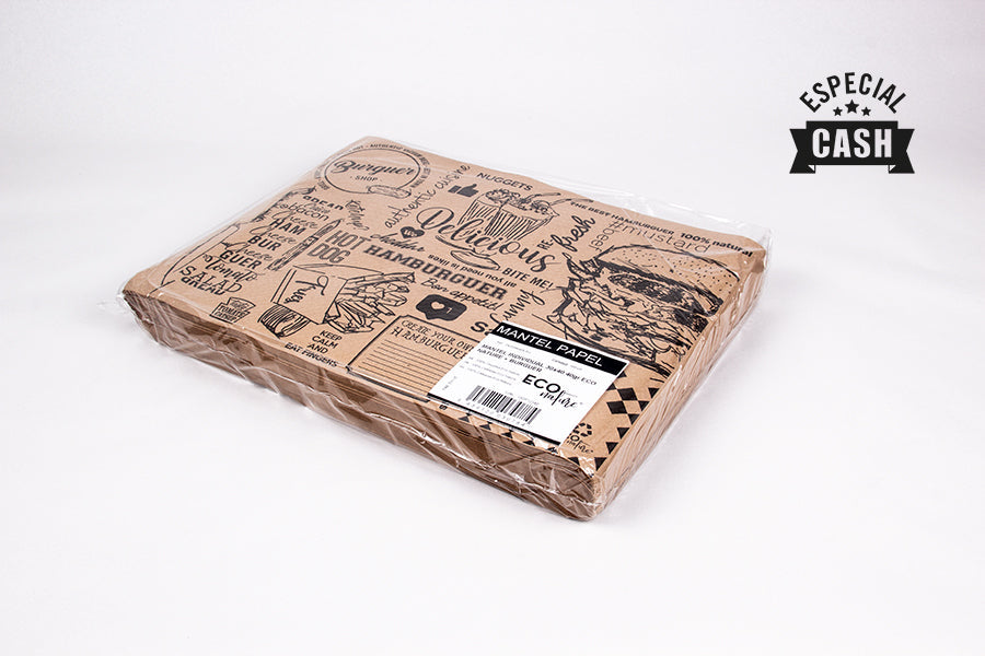 Mantel papel 30x40 Eco Nature 40gr Deco. Burguer