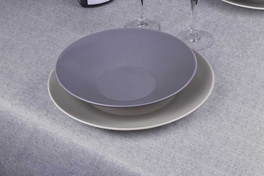 Mantel Cortado Bambulux 100x100cm Pleg. 1/8 Deco. Capri Gris, 100uds