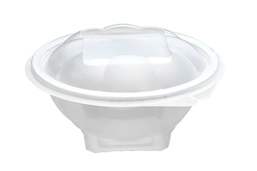 Envase tapa bisagra ensaladera -Pet- 750cc 100uds