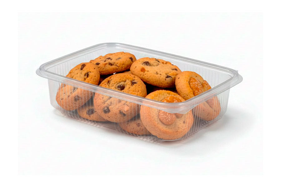 Envase Tapa Bisagra -PET- 1.250cc. (2pq. x 100ud.)