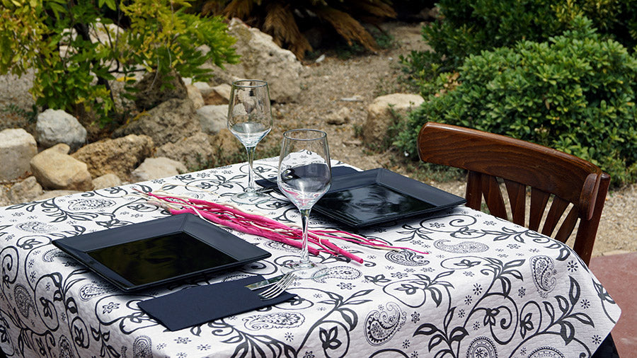 Mantel Papel 100x100cm Blanco Deco. Cachemir, 400uds (Granel)