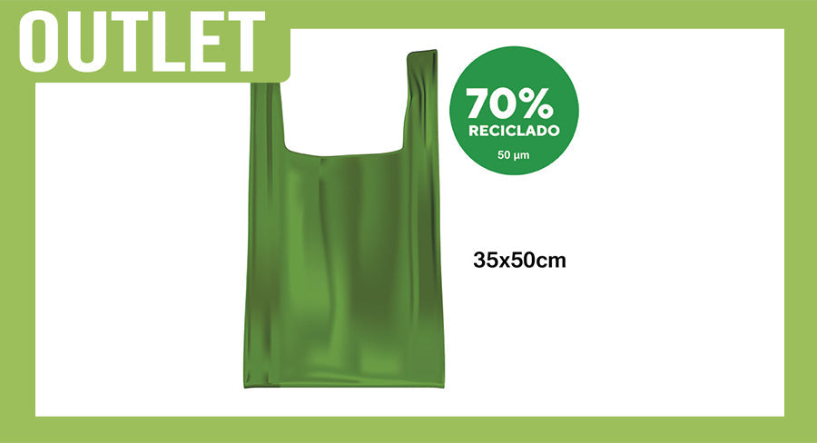 Bolsa Plastico Asa Camiseta 35x50cm Verde 1kg.