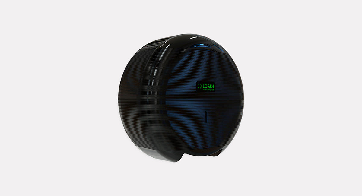 Dispensador Papel Higiénico Eco-Luxe Negro Plástico Reciclado Losdi