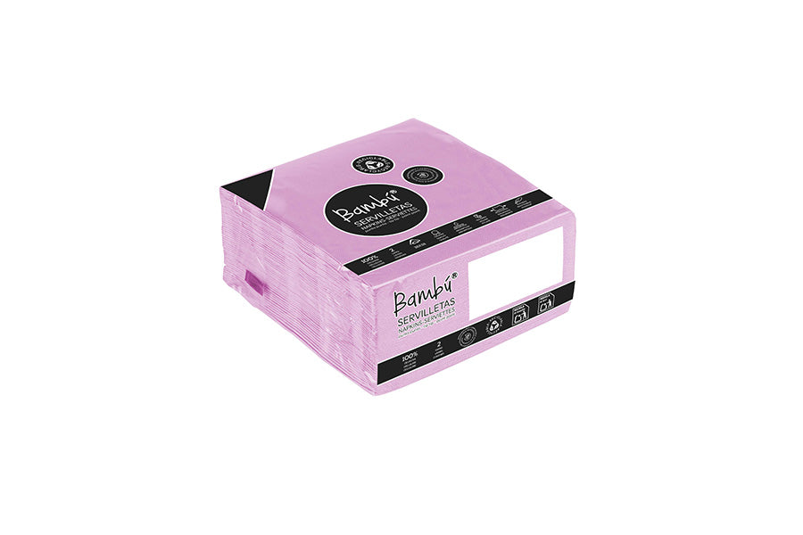 Servilleta Punta Punta 38x38cm Rosa, 50uds 24paq