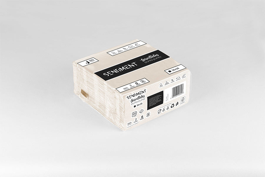 Servilleta Punta Punta 38x38cm Crema, 40uds 24paq