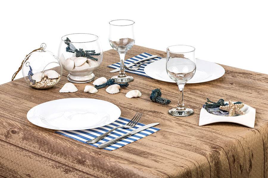 Mantel 100x100cm Eco Nature Deco. Madera, 400uds (Retractilado y codificado)