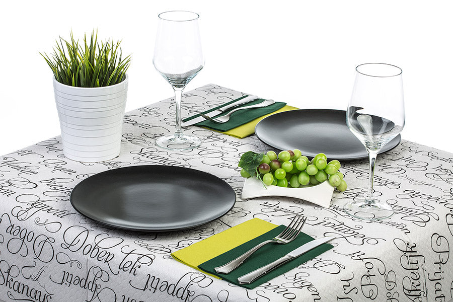 Mantel Papel 100x100cm Pleg. 1/8 Deco. Buen Provecho, 250uds (Retractilado con código EAN)