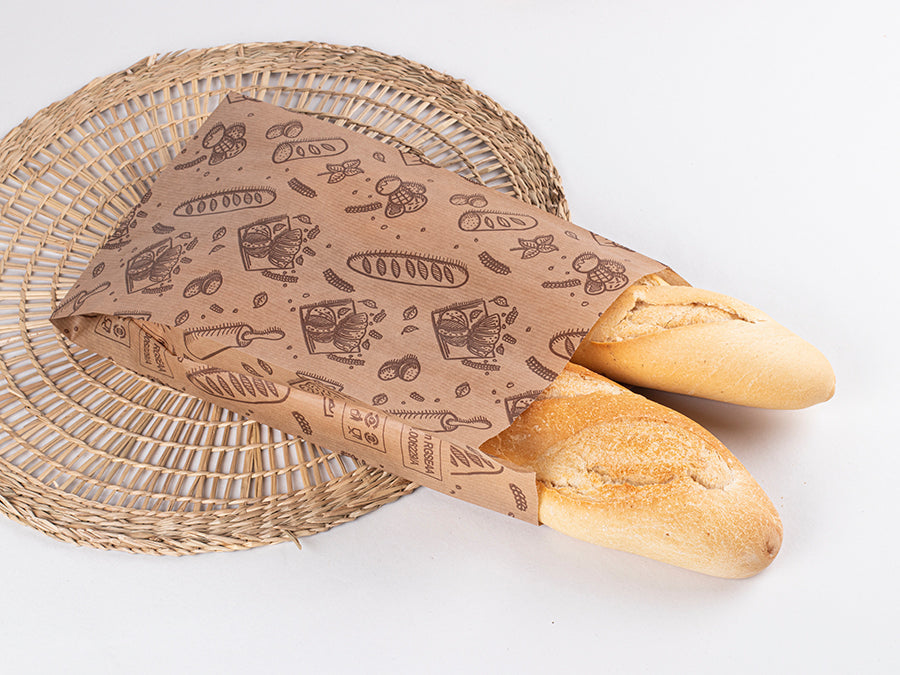 Bolsa Papel 18+7x32 40gr. Kraft Verj. Bakery 1000u
