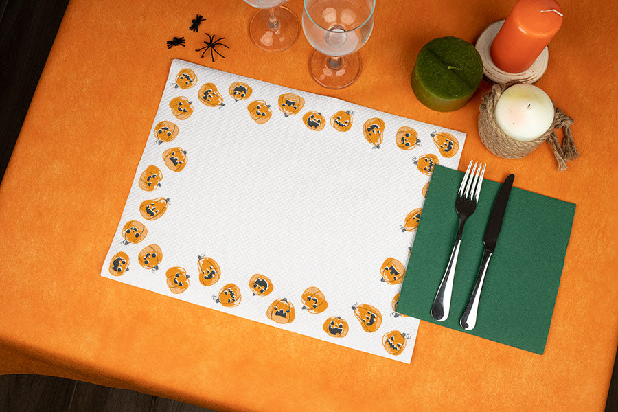 Mantel papel 30x40cm 45gr Blanco Deco. Halloween,