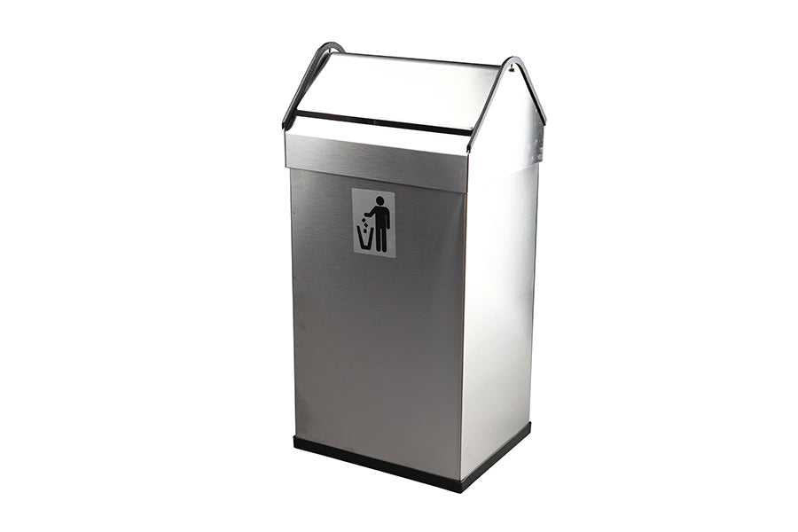 Papelera con cabezal basculante 40 litros Inox