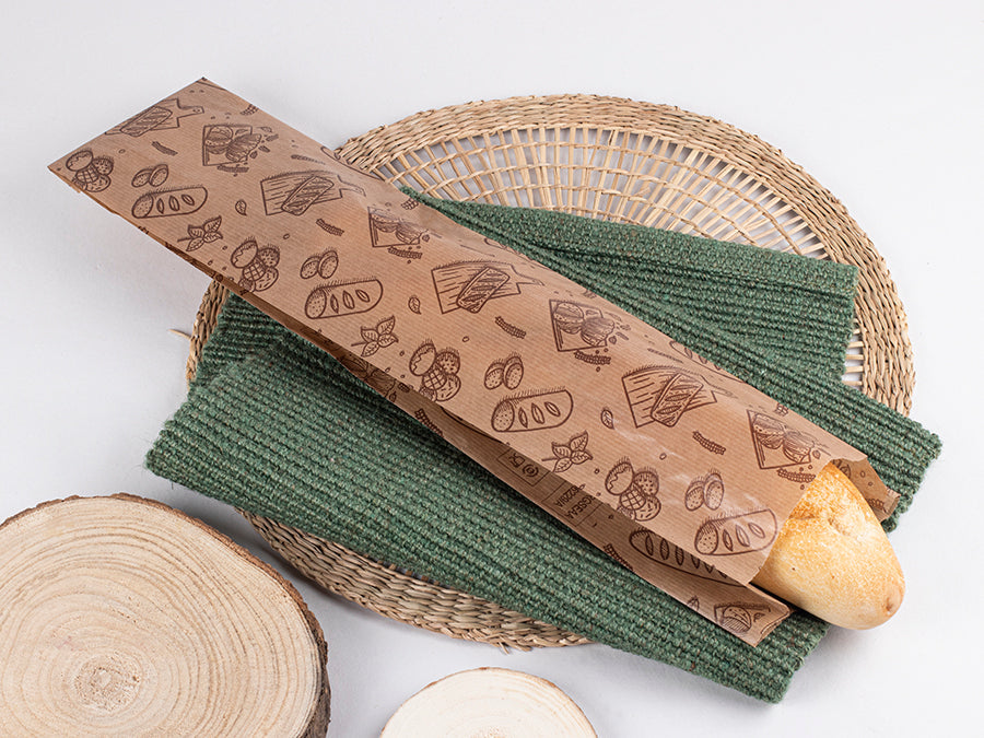 Bolsa Papel 12+6x50cm 35gr Kraft Verjurado Bakery,