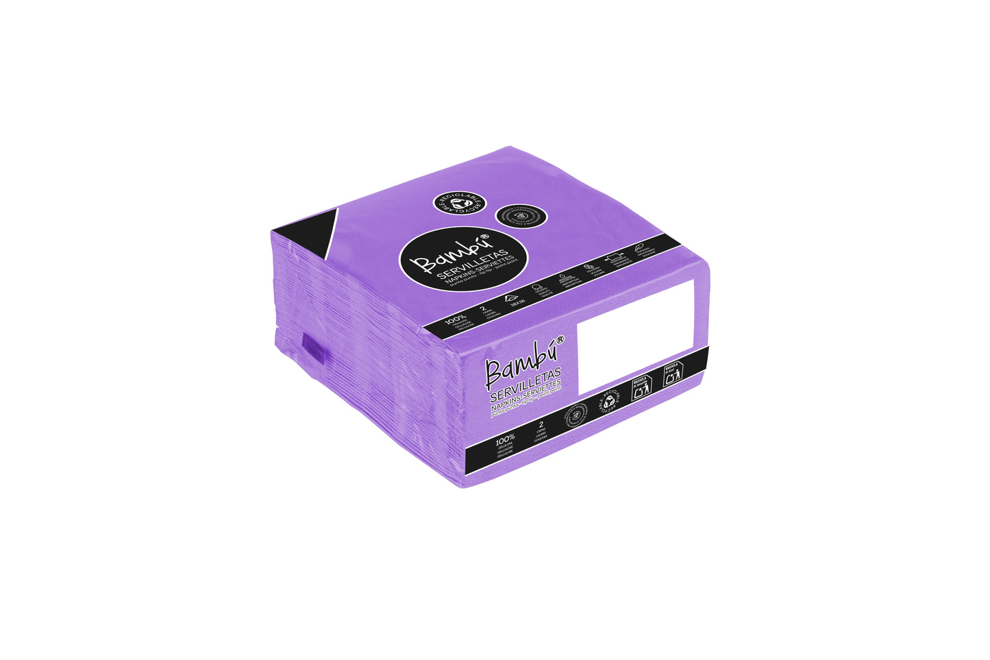 Servilleta Punta Punta 38x38cm Violeta, 50uds 24pa