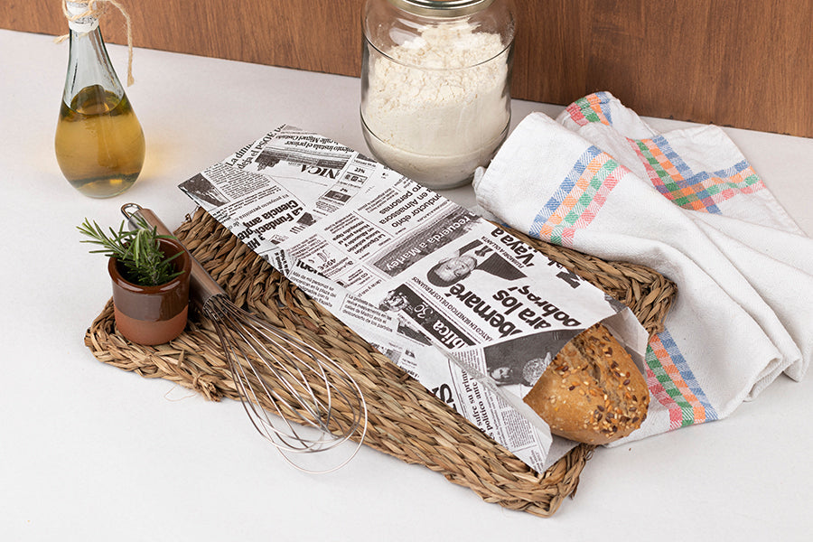 Bolsa Papel Antigrasa 9+5x32cm 35gr Deco. Prensa, 1.000uds