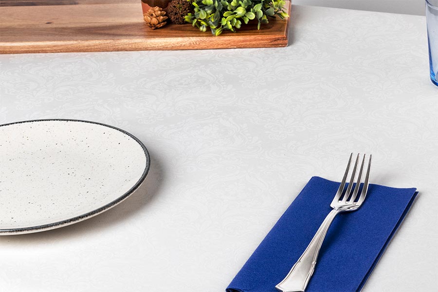 Mantel Air Soft 120x120cm Blanco Deco. Versalles, 100uds