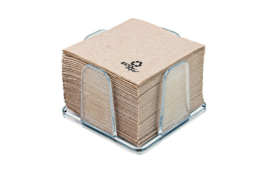 Servilletero 20x20 PS Transparente -c/Servilleta-