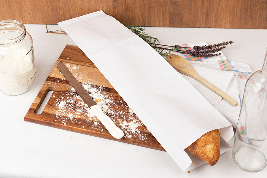 Bolsa Papel 12+6x50cm 40gr Blanco Estándar, 1.000uds