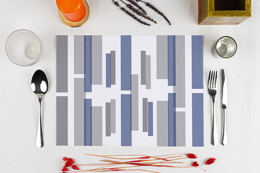 Mantel Cortado Startex 30x40cm Blanco Deco. Barras