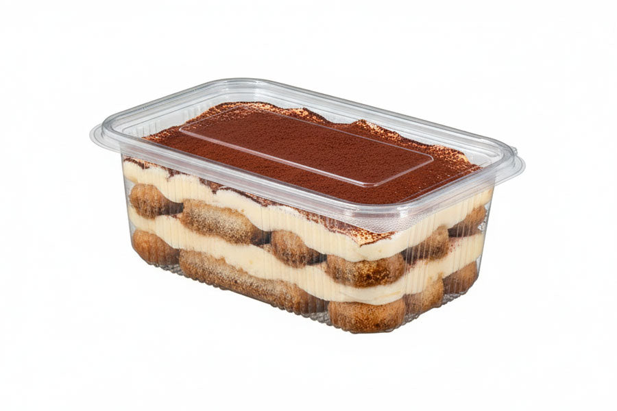 Envase Tapa Bisagra -PET- 1.000cc. (4pq. x 100ud.)