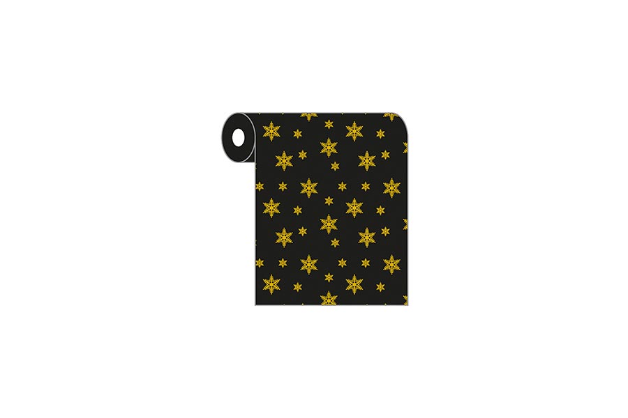Rollo Novotex 0,40x48m Negro Deco. Estrellas