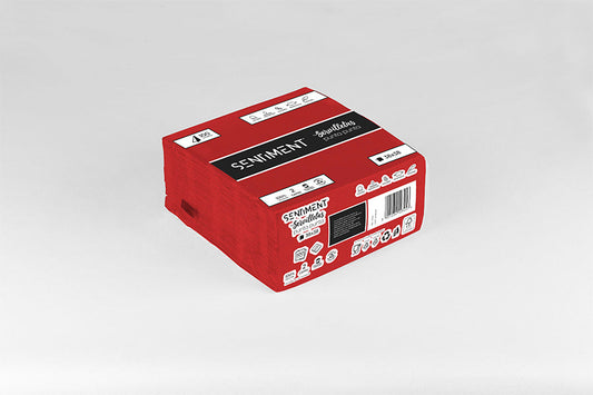 Servilleta Punta Punta 38x38cm Rojo, 40uds 24paq -