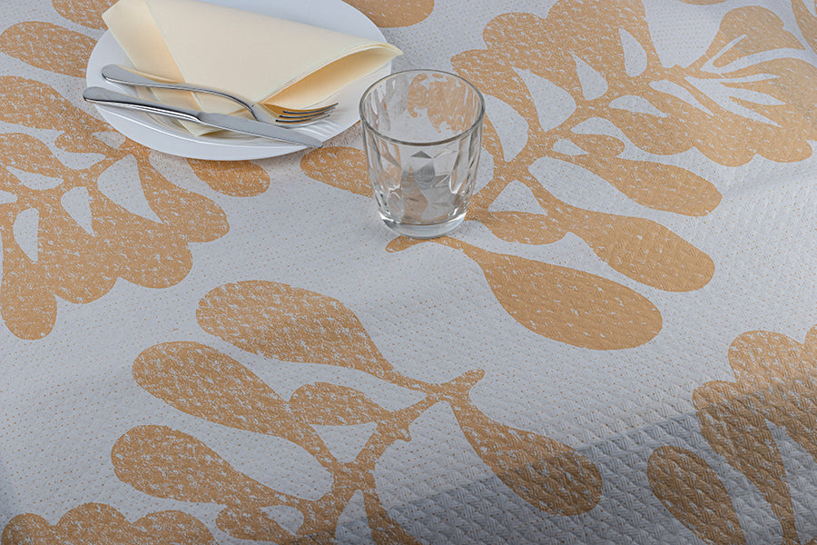 Mantel Papel 100x100cm Blanco Deco. Carrasca Crema, 400uds (Retractilado y codificado)