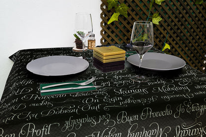 Mantel Novotex 100x100cm Negro Decorado, 150uds -