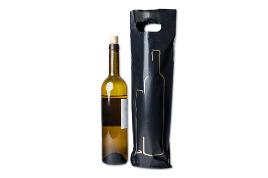 Bolsa Troquelada B. Vino 15x41+3,5cm Negra, 25ud.