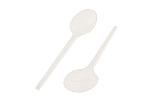 Cuchara apilable blanca 100 uds.