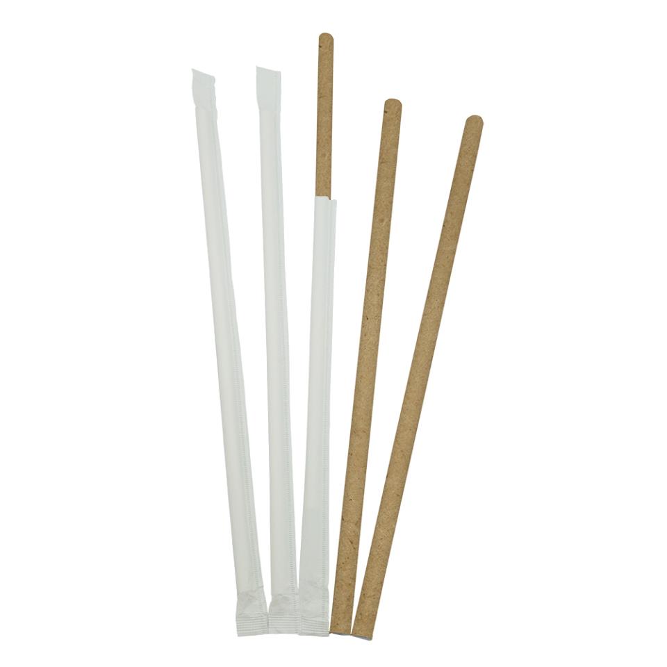 Cañita papel kraft enfundada 6mmx20cm paq 250