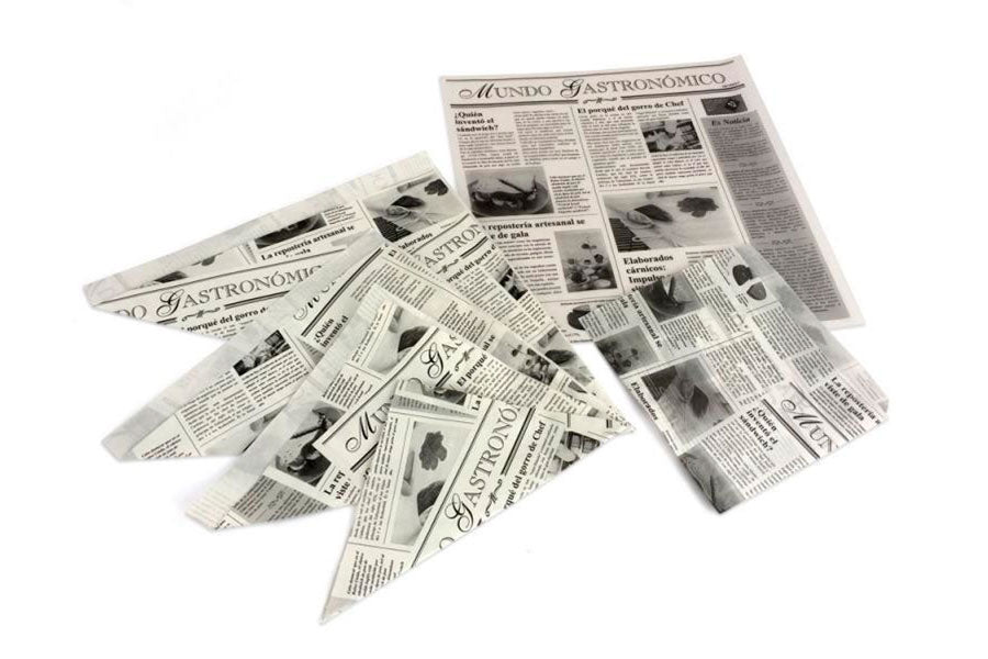 Cono Para Fritos 29.5x28x39cm 200 uds Diseño "Mundo Gastronómico"