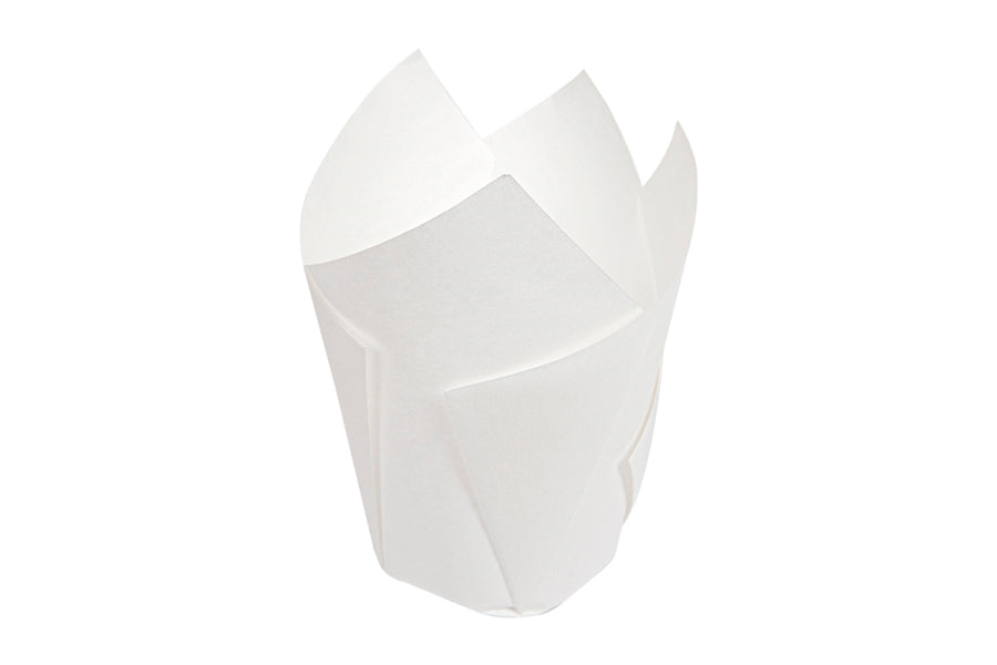 Cápsula Tulipa Papel Blanco 15x15cm, 150uds