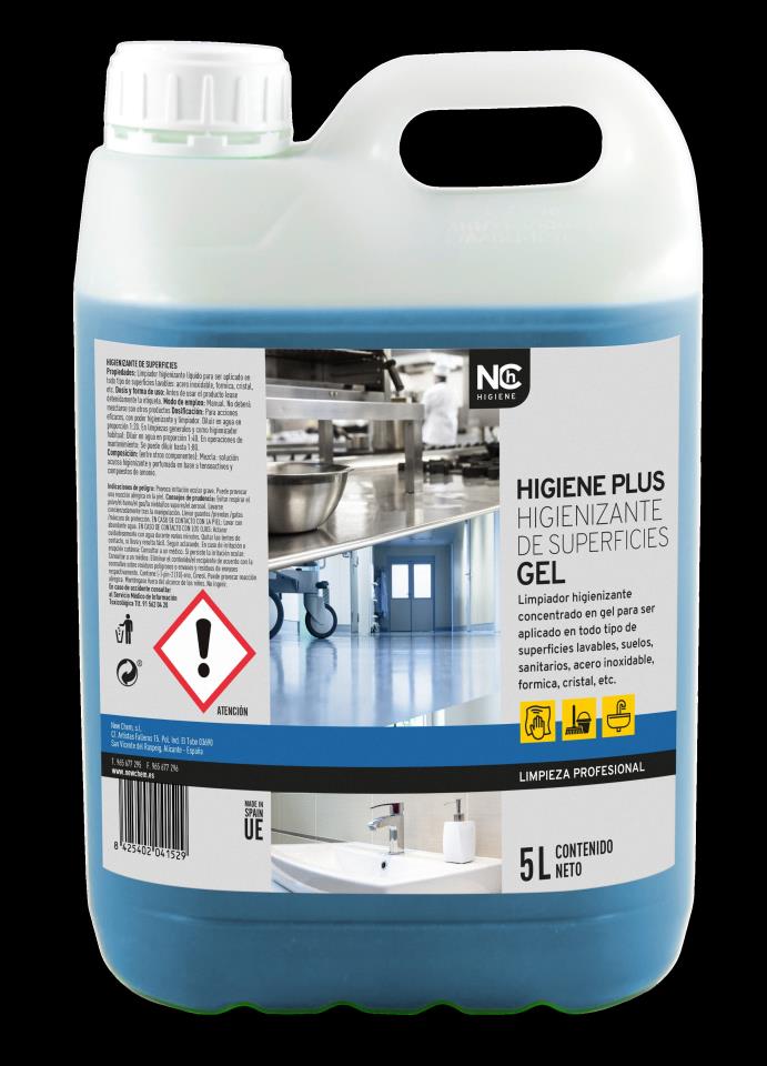 LIMPIADOR SUPERFICIES GEL  HIGIEN PLUS 5L