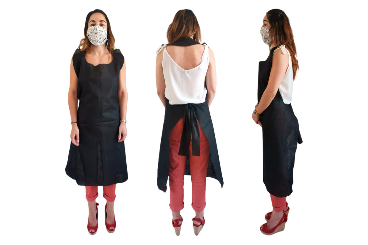 Delantal Novotex 90x120cm Negro, 125uds