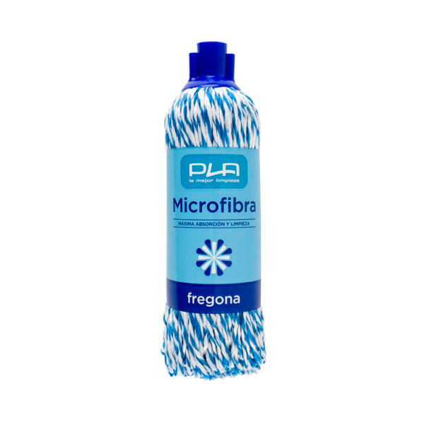FREGONA TRENZADA MICROFIBRA AZUL/BLANCA