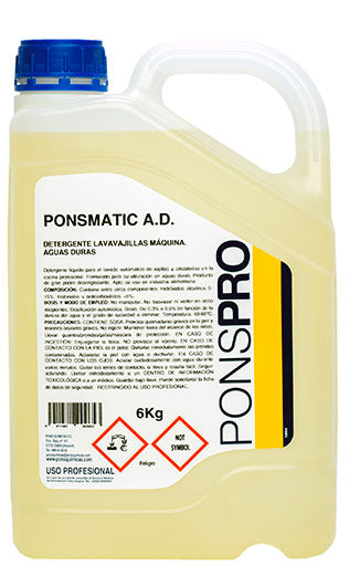 DETERGENTE LAVAVAJILLAS PONSMATIC AD 6Kg