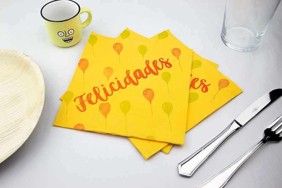 Servilleta 40x40 PP 600ud Deco. Felicidades AM